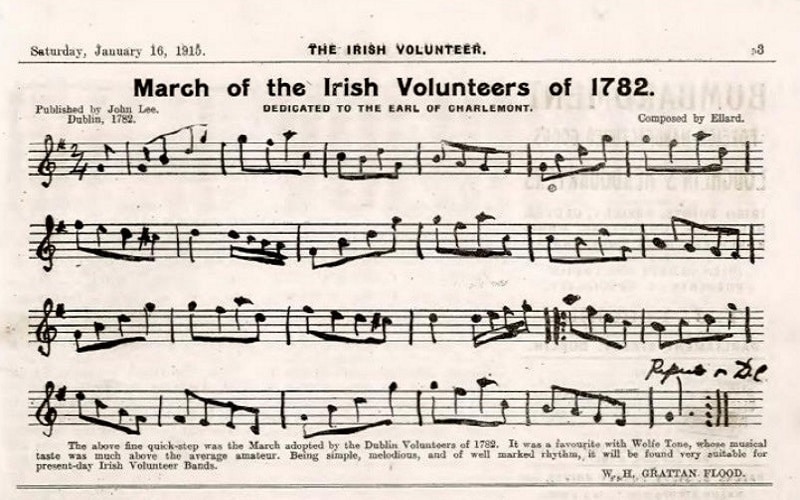 The March of the Irish Volunteers of 1782 (Flood 1916, 3)