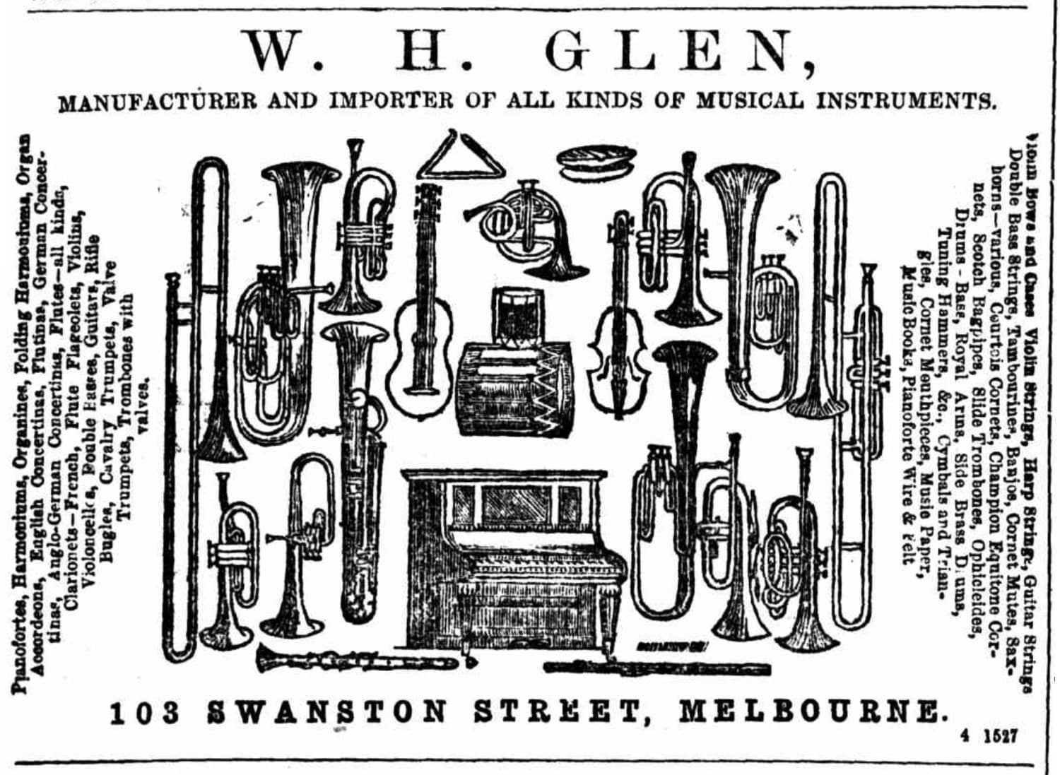 W. H. GLEN, [Advertisement], Leader (2 April 1864), 24