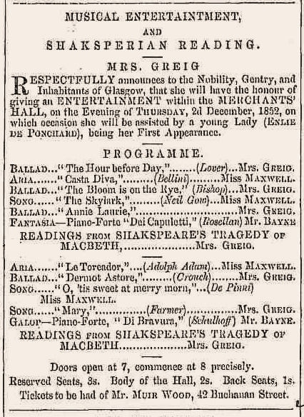 [Advertisement], Glasgow Herald (22 November 1852), 1