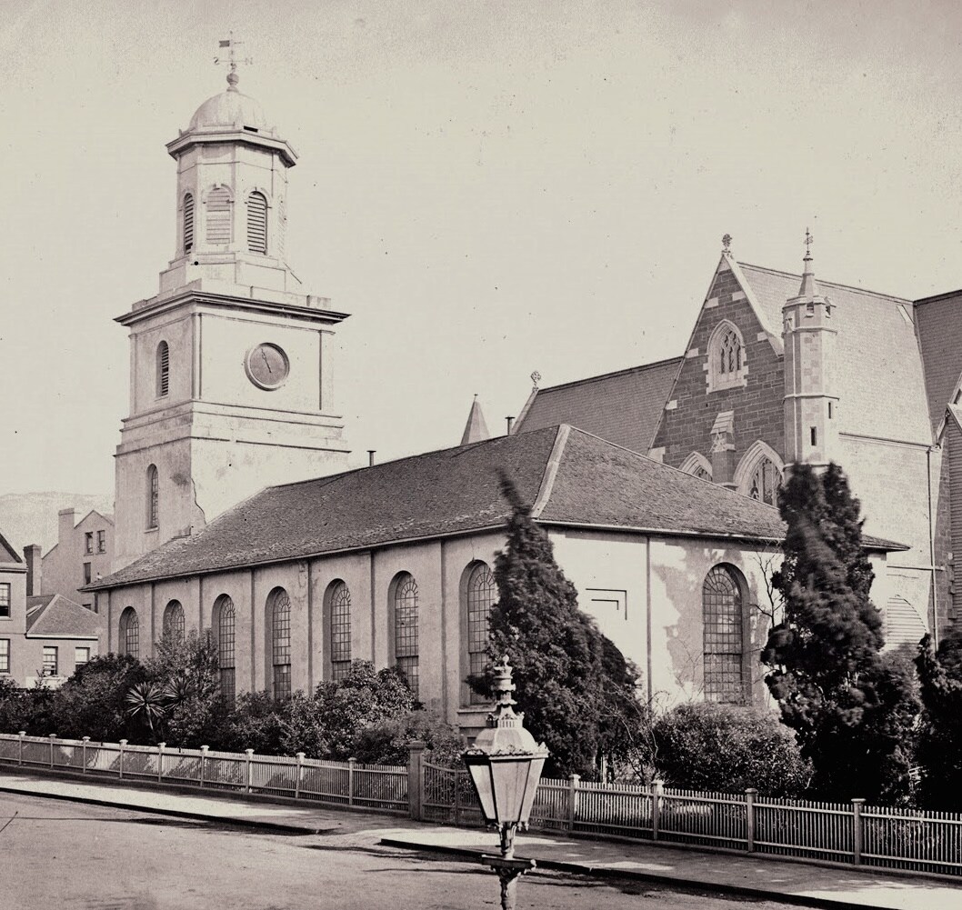 Old St. David's, Hobart, with the new cathedral behind