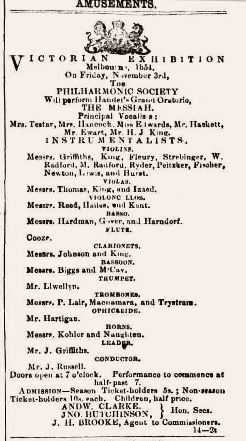 [Advertisement], The Age [Melbourne, VIC] (2 November 1854), 1