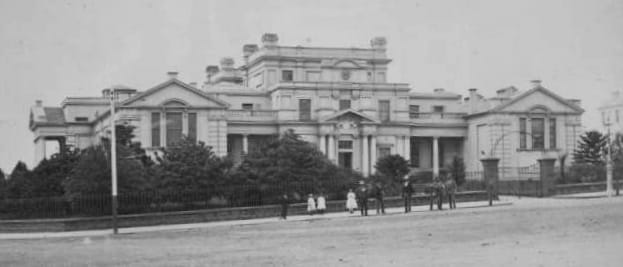 The Model Schools, Spring-street, Melbourne (A. E. Johnson, architect, 1854-56); photo c. 1880