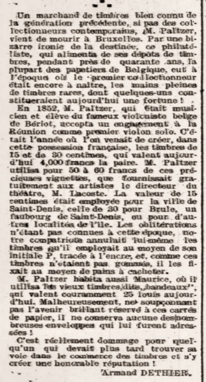 [Obituary], Le petit bleu du matin [Brussels] (23 March 1902), 4, col. 1