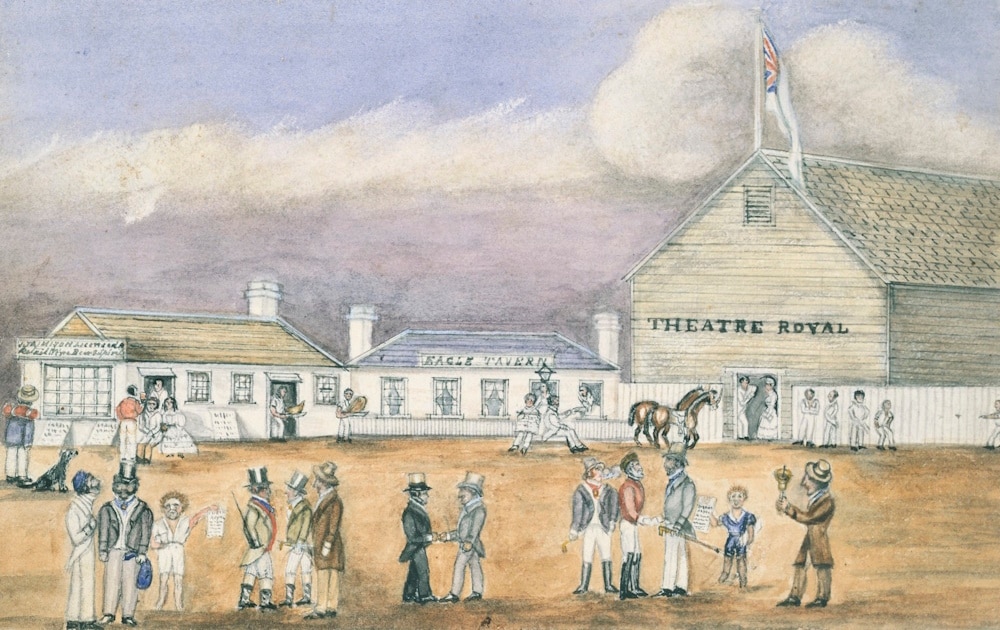 Theatre Royal and Eagle Tavern, Melbourne; Wilbraham Liardet; State Library of Victoria