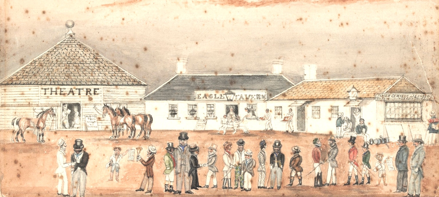 Theatre and Eagle Tavern, Melbourne; Wilbraham Liardet; State Library of Victoria