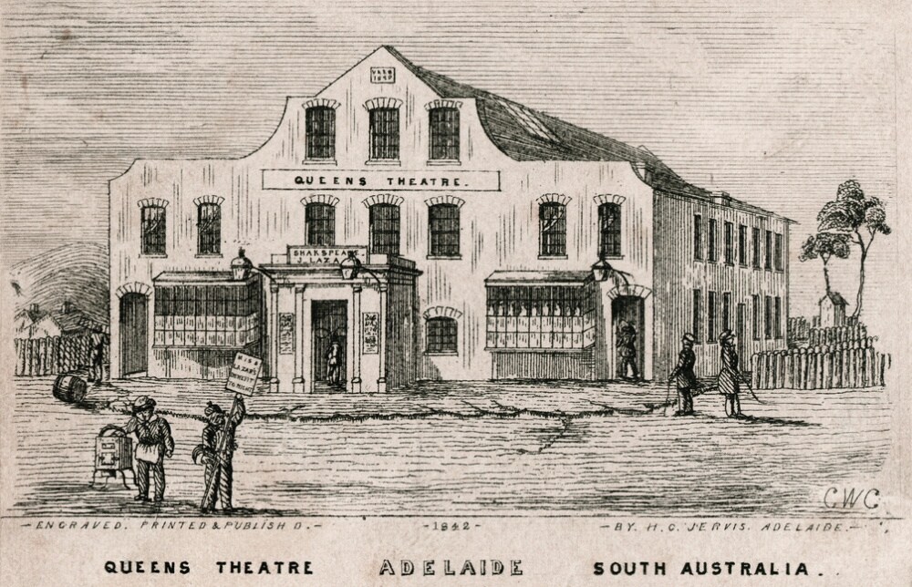 Queen's Theatre, Adelaide; by C. W. Calvert (Adelaide: H. C. Jervis, 1842)