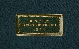 Cover label, Charles d'Apice album (d'Apice family)
