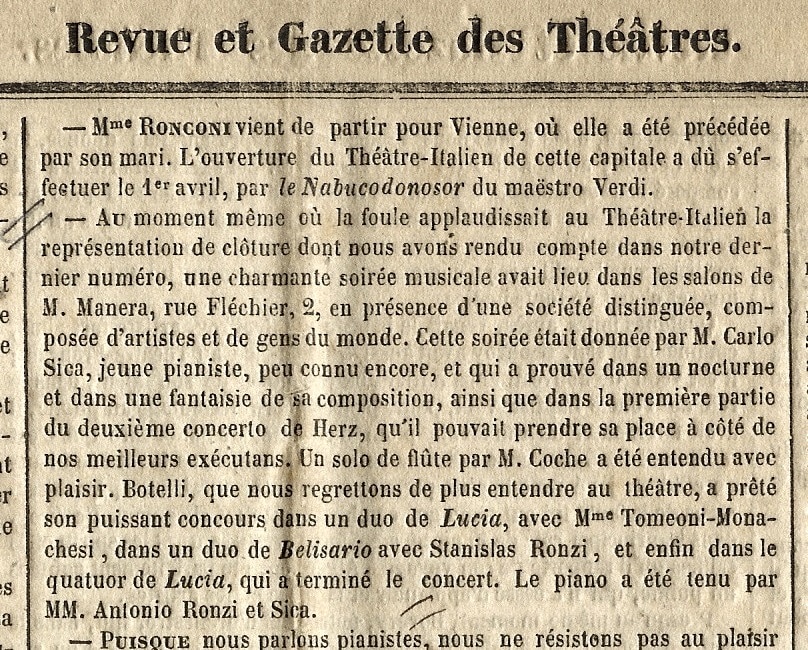 [Rewiew], Revue et Gazette des Theatres [Paris] (6 April 1843)