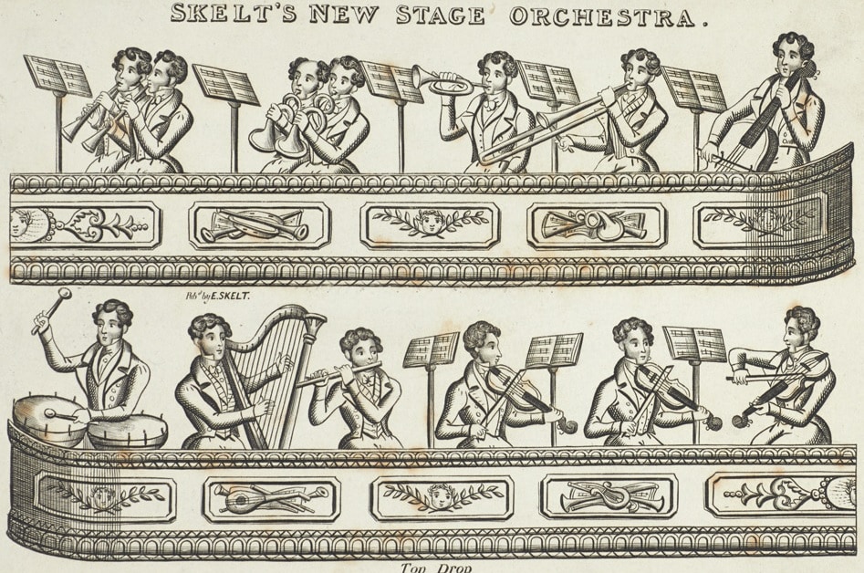 Orchestra for a toy theatre, E. Skelt, London, c. 1840s