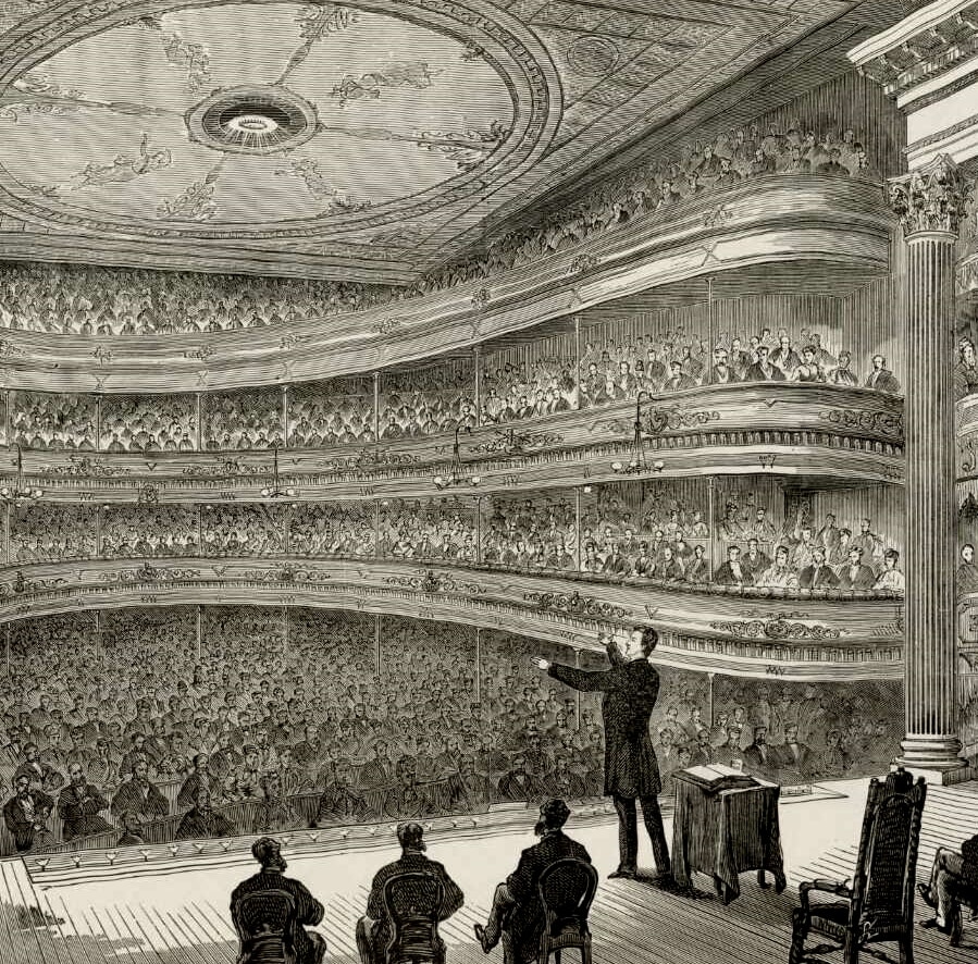 Theatre Royal, Melbourne, interior (a Sunday religious meeting, 1873)